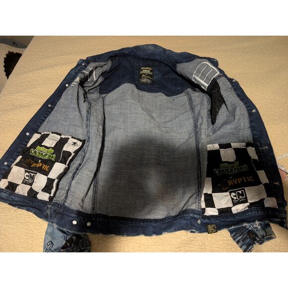 Dexter's Laboratory Cartoon Network Denim Jean Jacket Mens Sz Medium Multicolor - Picture 9 of 9